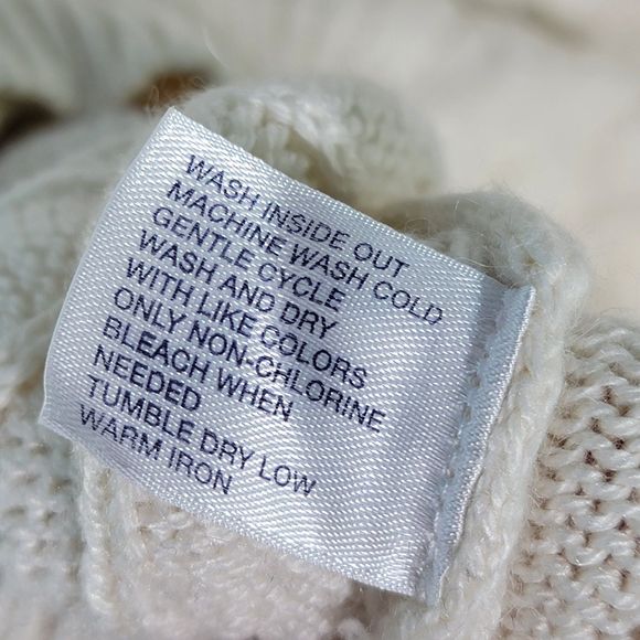 GAP Winter White Cable Knit Long Sleeve Pullover Teens Sweater  Womens  Size S - Picture 6 of 8